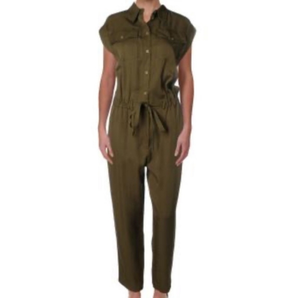 Max Studio Pants - Max Studio Green Utility Tencel Jumpsuit